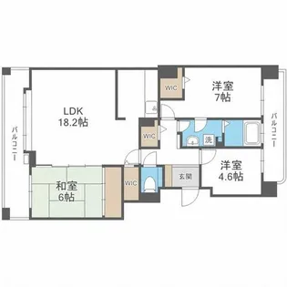 ダイアパレスガレリアシティウエストウィング【4階】の間取り