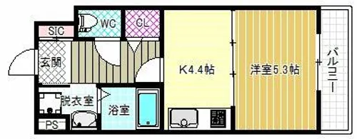 アベニュー岡【6階】の間取り