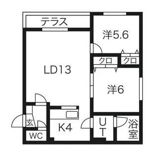 クレストハウス1816【4階】の間取り