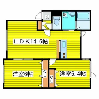 プランドール北27条【202号室】の間取り