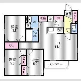 Aster本通15【3階】の間取り