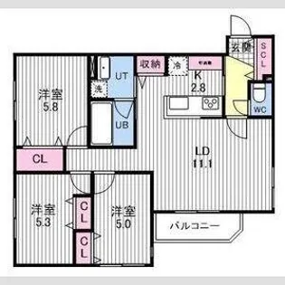 Aster本通15【3階】の間取り