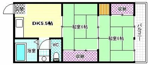 黒岡マンション【2階】の間取り