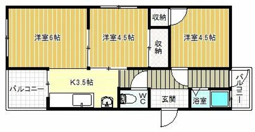 藤野コーポ【2階】の間取り