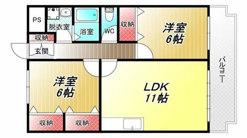 セゾン八尾東【3階】の間取り