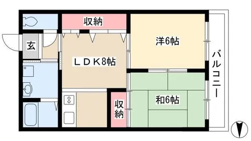 サンシャインⅡ【202号室】の間取り