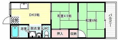 上ノ太子ハイツ【2階】の間取り
