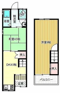 大阪府松原市高見の里6丁目【テラスハウス】の間取り