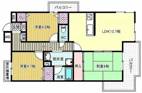 ローレルコート国分旭ヶ丘【2階】の間取り