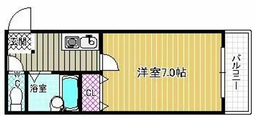 1Kの間取り画像