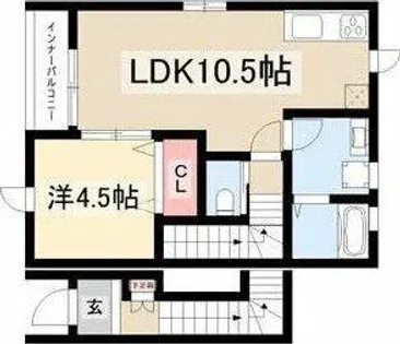リーブルファイン日比津町2号棟【2階】の間取り