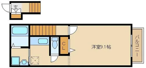 ヴェルドミール園田【2階】の間取り