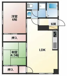 高洲ハイツ【302号室】の間取り