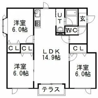 コーポ静和E【1階】の間取り