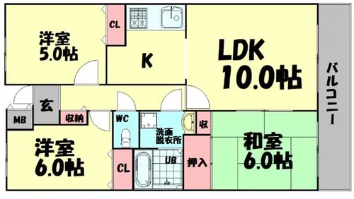 WEST関空泉南ハイツ【3階】の間取り