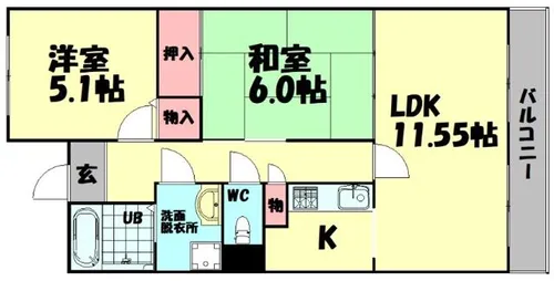 WEST関空泉南ハイツ【11階】の間取り