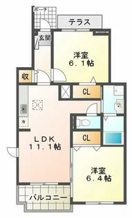 舞子坂ヒルズⅢ【1階】の間取り