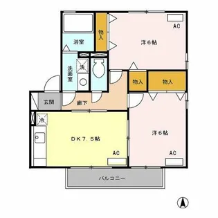 リビングタウン下地 A【201号室】の間取り
