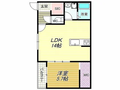 クレア法善寺【2階】の間取り