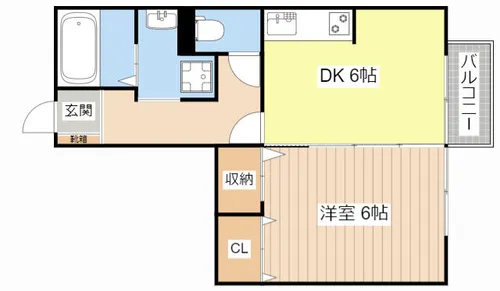 フォンティーヌ【106号室】の間取り