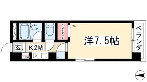 ハイネス修芳【405号室】の間取り