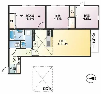 フォレスター御影【2階】の間取り