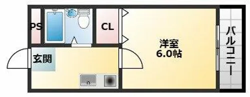 LIVE SPACE上小阪【202号室】の間取り