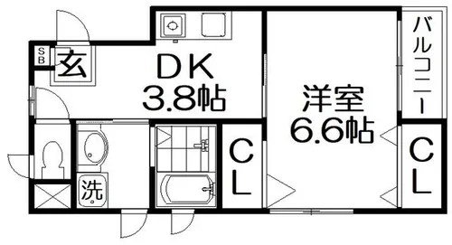 グレイス白陽【1階】の間取り