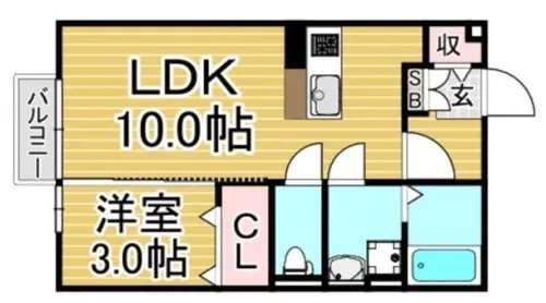 福岡県大野城市山田4丁目【アパート】の間取り