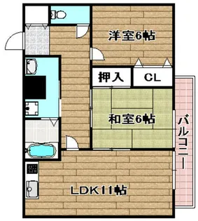 バッハレジデンス高槻Ⅰ【3階】の間取り