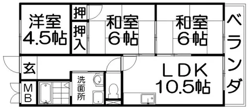 コーポ牧野【5階】の間取り