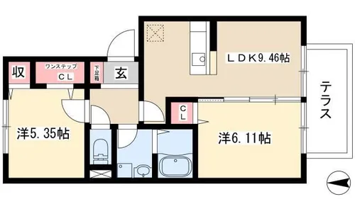 アイビス【202号室】の間取り