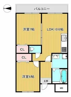 サン・グリーン・ハウス【213号室】の間取り