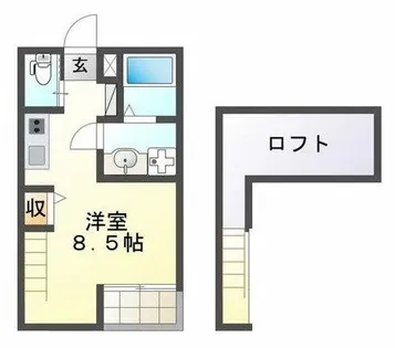 リバーサイド花田【1階】の間取り