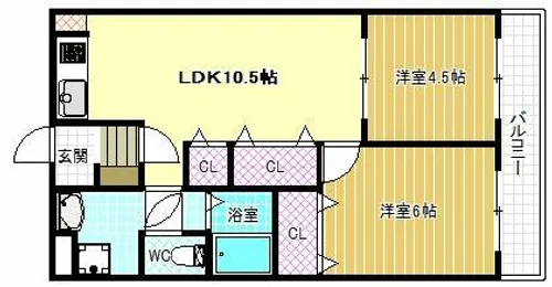 第2コーポ平野【2階】の間取り