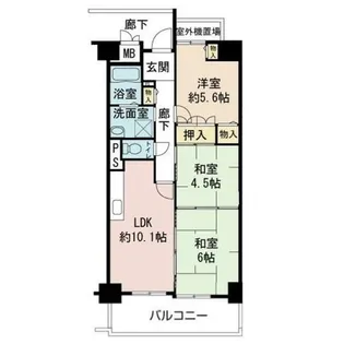 大阪府大阪市鶴見区浜3丁目【マンション】の間取り