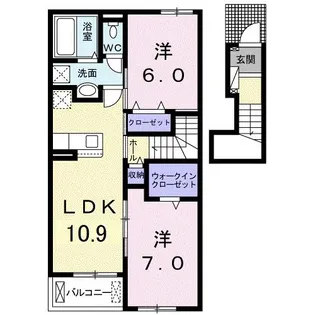 アンベリールB【2階】の間取り