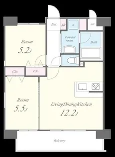 ホワイトアゲート博多【4階】の間取り