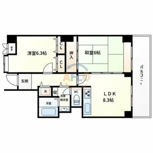 高見フローラルタウンイーストスクエア27【4階】の間取り