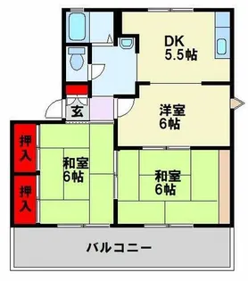 パークハイツ南王子 B棟【202号室】の間取り