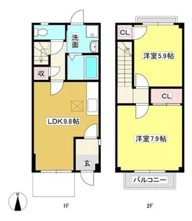 愛知県額田郡幸田町大字芦谷字畔杭瀬【タウンハウス】の間取り