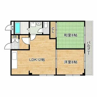 クリスタル長居【5階】の間取り