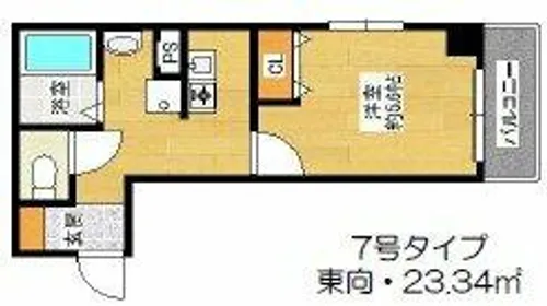 みおつくし東なんば【8階】の間取り