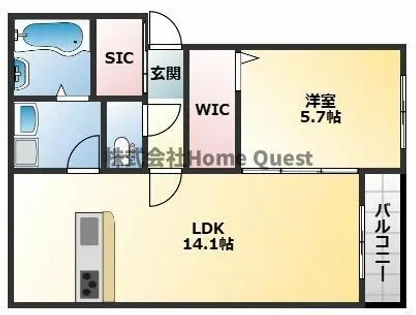 クレア法善寺【3階】の間取り