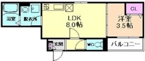 大阪府東大阪市瓢箪山町【アパート】の間取り