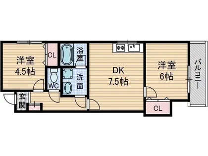 大阪府茨木市寺田町【マンション】の間取り