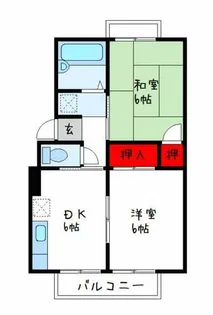 サニーハイツフミ A棟【1階】の間取り