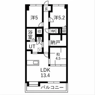 ダイアパレス江南【5階】の間取り