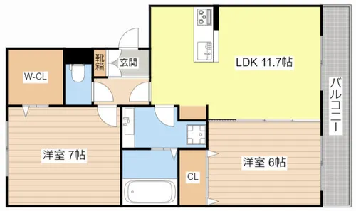 ソシア フェリオ【103号室】の間取り