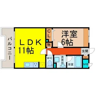 サンエスケーイワタ名城【9階】の間取り